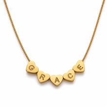 Load image into Gallery viewer, Gold Hearts Personalised Necklace - Stainless Steel