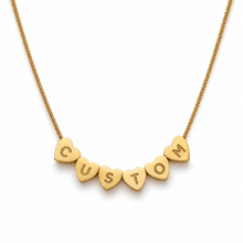 Load image into Gallery viewer, Gold Hearts Personalised Necklace - Stainless Steel
