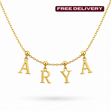 Load image into Gallery viewer, Personalised Floating Initial Name Necklace - Stainless Steel