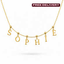 Load image into Gallery viewer, Personalised Floating Initial Name Necklace - Stainless Steel