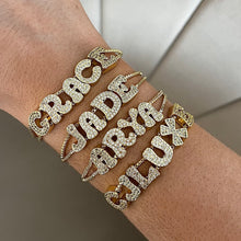 Load image into Gallery viewer, Gold Personalised Letter Bracelet- Maximum 9 letters

