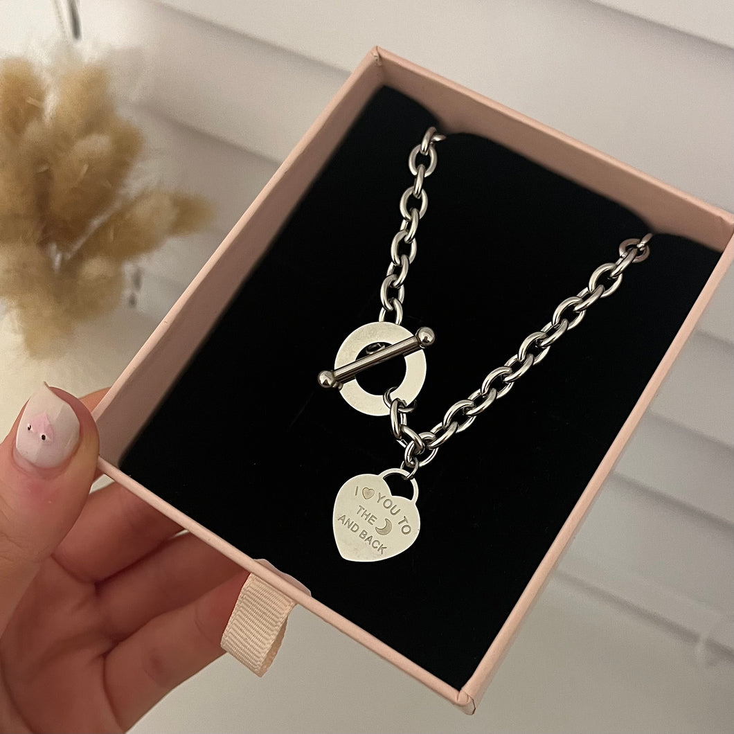 To The Moon & Back T-Bar Necklace