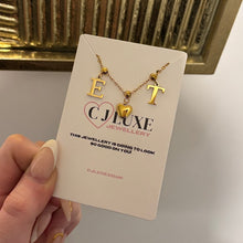 Load image into Gallery viewer, Gold Initial &amp; Heart Or Flower Personalised Necklace
