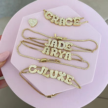 Load image into Gallery viewer, Gold Personalised Letter Bracelet- Maximum 9 letters
