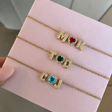 Load image into Gallery viewer, Initial &amp; Birthstone Personalised Necklace
