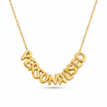 Load image into Gallery viewer, Plain Gold Personalised Bubble Necklace - Maximum 13 letters
