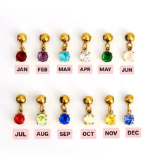 Load image into Gallery viewer, Gold Initial &amp; Birthstone Personalised Necklace (Letter ‘L’ Unavailable)
