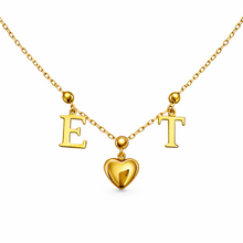 Load image into Gallery viewer, Gold Initial &amp; Heart Or Flower Personalised Necklace
