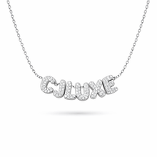 Load image into Gallery viewer, Silver Personalised Bubble Necklace - Maximum 13 letters
