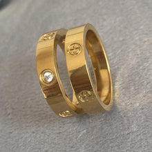 Load image into Gallery viewer, Plus Ring - Gold 4.5mm (With Gem)
