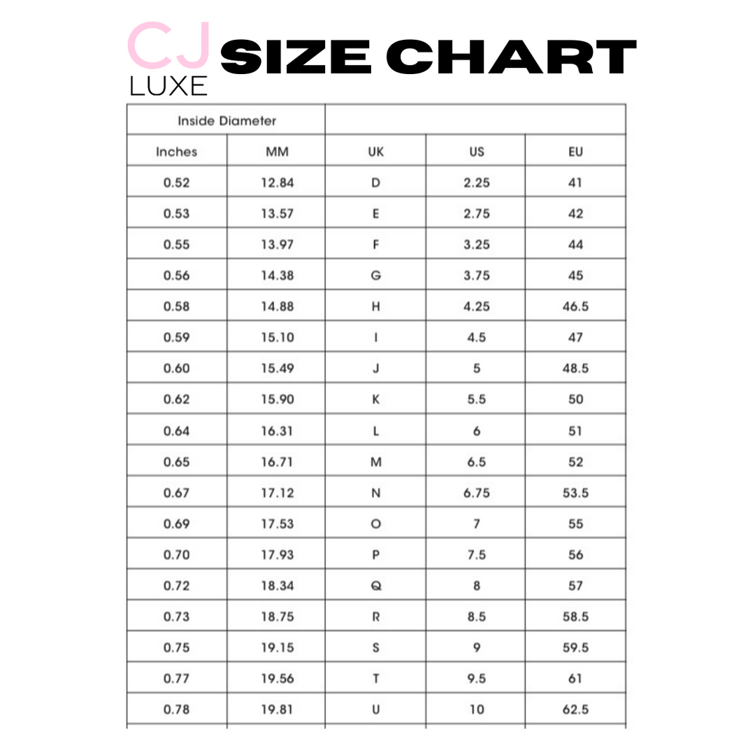 Ring Size Chart